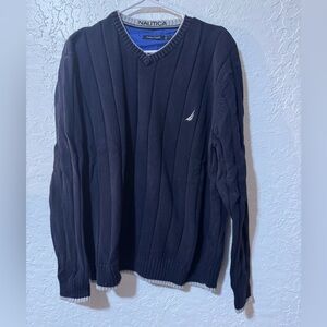 Nautica V-Neck Cotton Knit Sweater